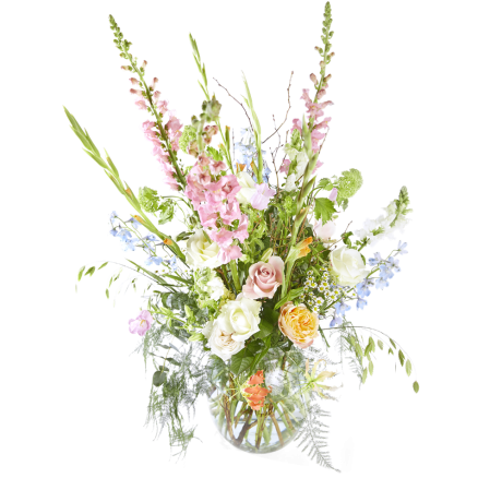 Rouwwerk Volop in het leven - Boeket in vaas