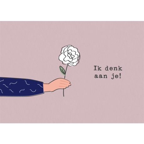 Bloemen wenskaart ik denk aan je