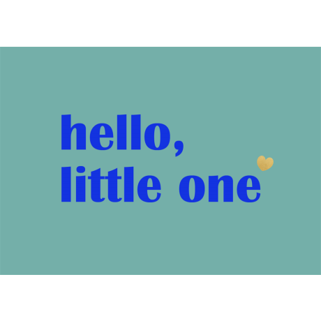 Bold wenskaart hello little one groen