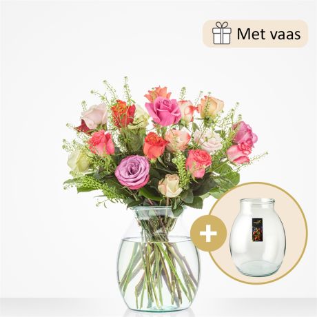 Cadeauset Rooskleurig (met vaas)