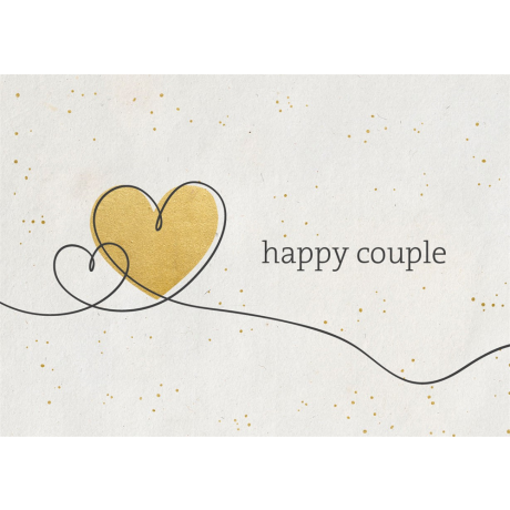 Gouden wenskaart happy couple