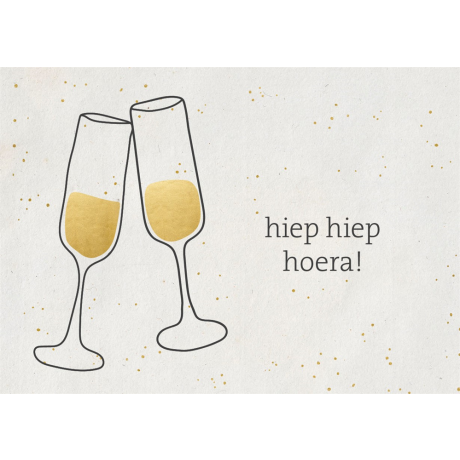 Gouden wenskaart hiep hiep hoera