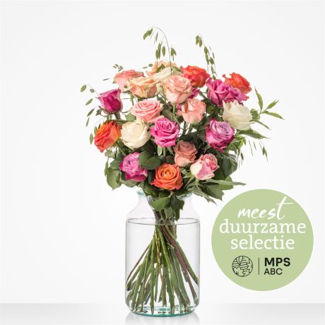 Boeket Groen Gekeurd rozen